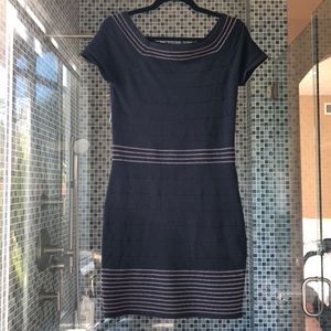 M max studio black and gold cotton bodycon dress